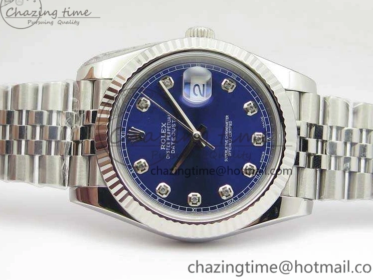 MiroTime 0325 SoftTouch DateJust 228238 SS Noob 1:1 Best Edition Blue Dial Diamond On Jubilee Bracelet A 3498